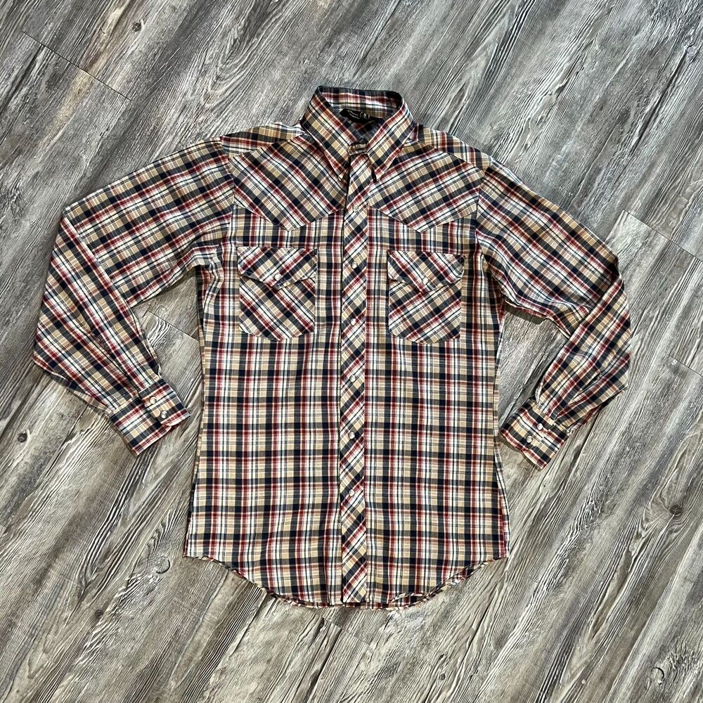 Vintage 70s JC Penny Mens Long Sleeve Western Shirt Small